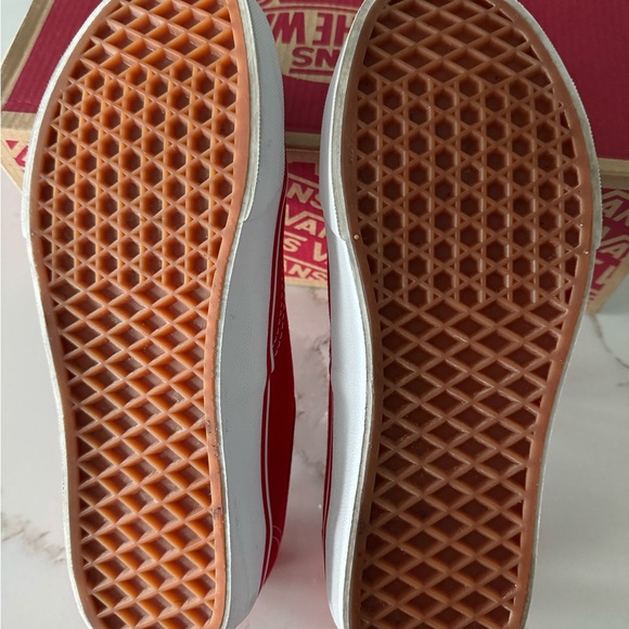 VANS Authentic Red Canvas Low Top Sneakers - Picture 4 of 8